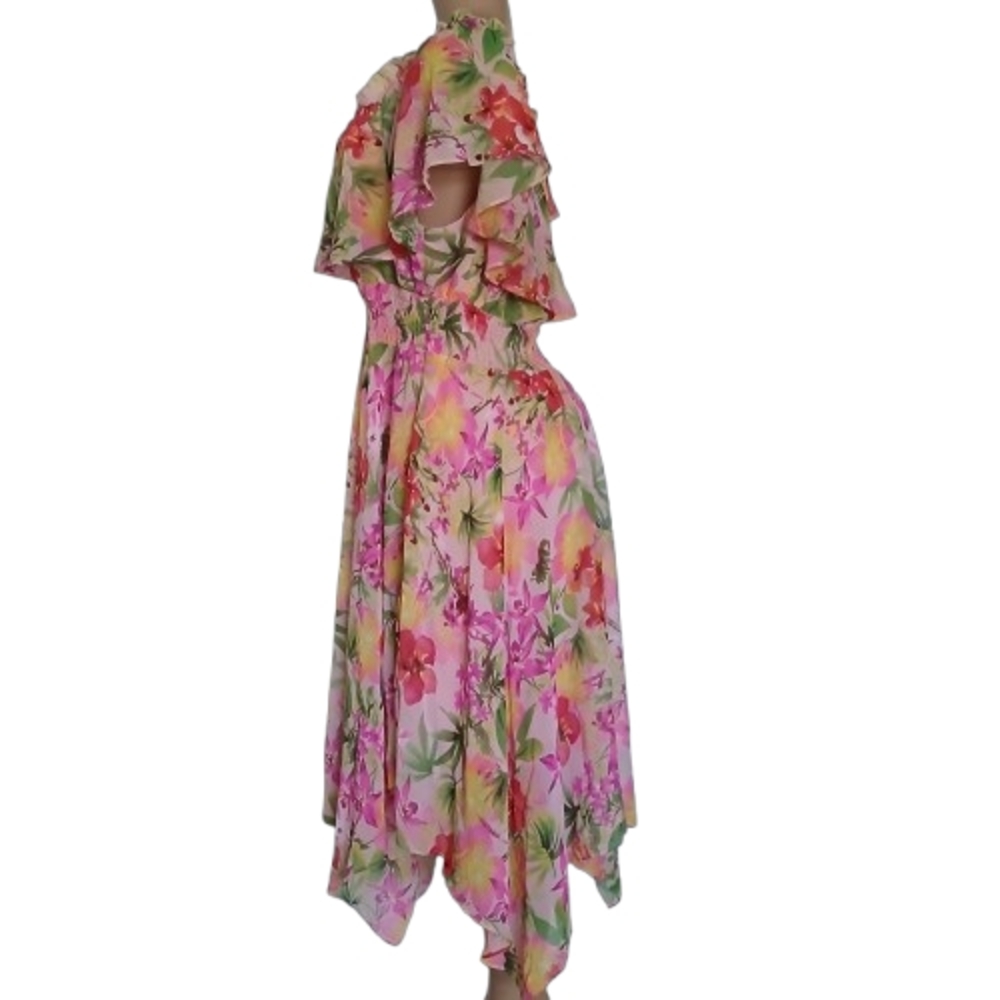 Rabbit Rabbit Rabbit Ruffle Floral Dress with features an off-shoulder neckline - Picture 5 of 11